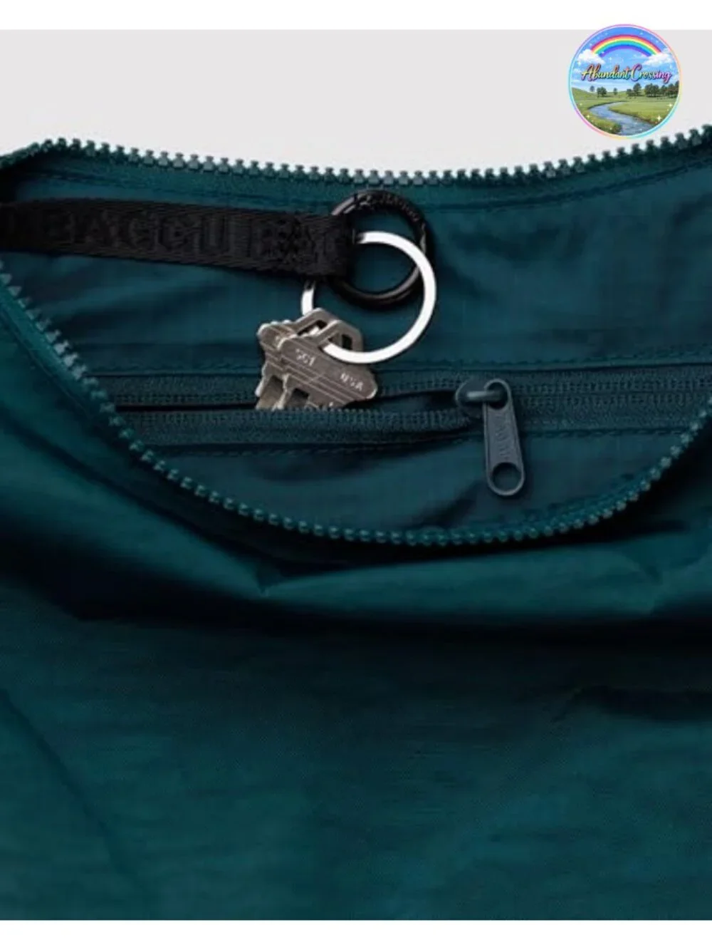 Recycled Nylon Hobo Crossbody Bag with Carabiner